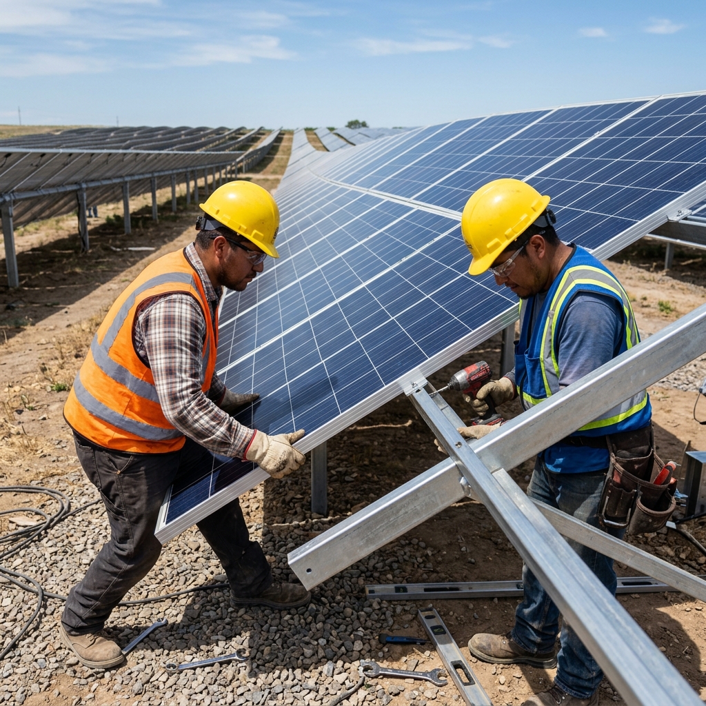 Equipe técnica implementando a solução em ambiente industrial.